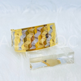 Vòng Bảng Lớn 2 Màu ( 18k Xi Trắng )