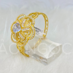 Vòng 1 Hột Lớn Tròn Hoa Mai Viền Tấm 