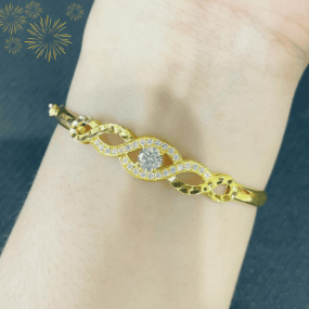 Vòng Tay  Xoắn Chéo  Đính Đá