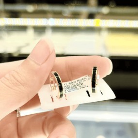 Bông Tai Tròn Đen Trơn