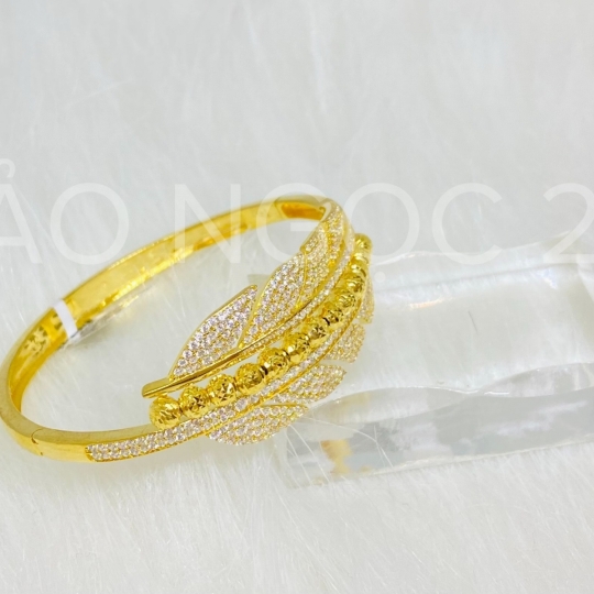 Vòng Châu 2 Bên Lá Kết Tấm 